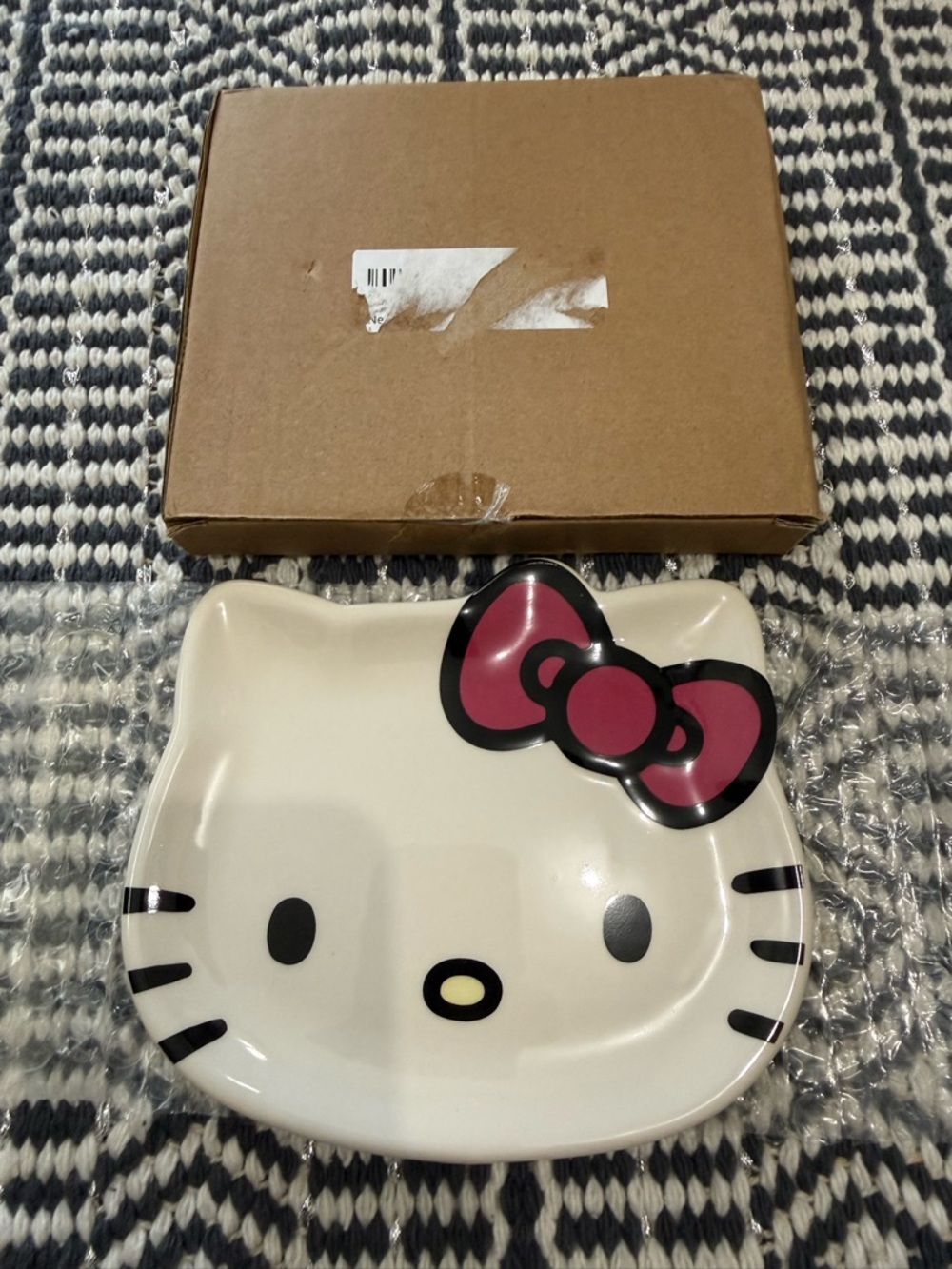 Hello Kitty Ceramic Trinket Jewelry Tray with Pink Bow